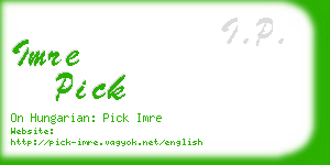 imre pick business card